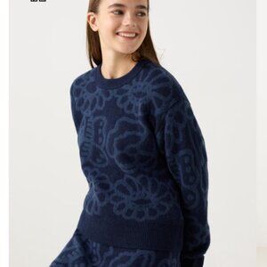 Blue Marimekko Lambswool Sweater UNIQLO Size S